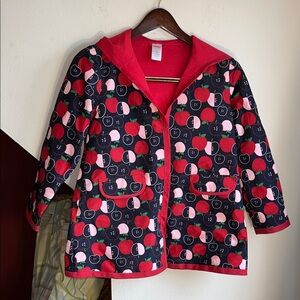 Gymboree Red and Black Apple‎ Print Raincoat